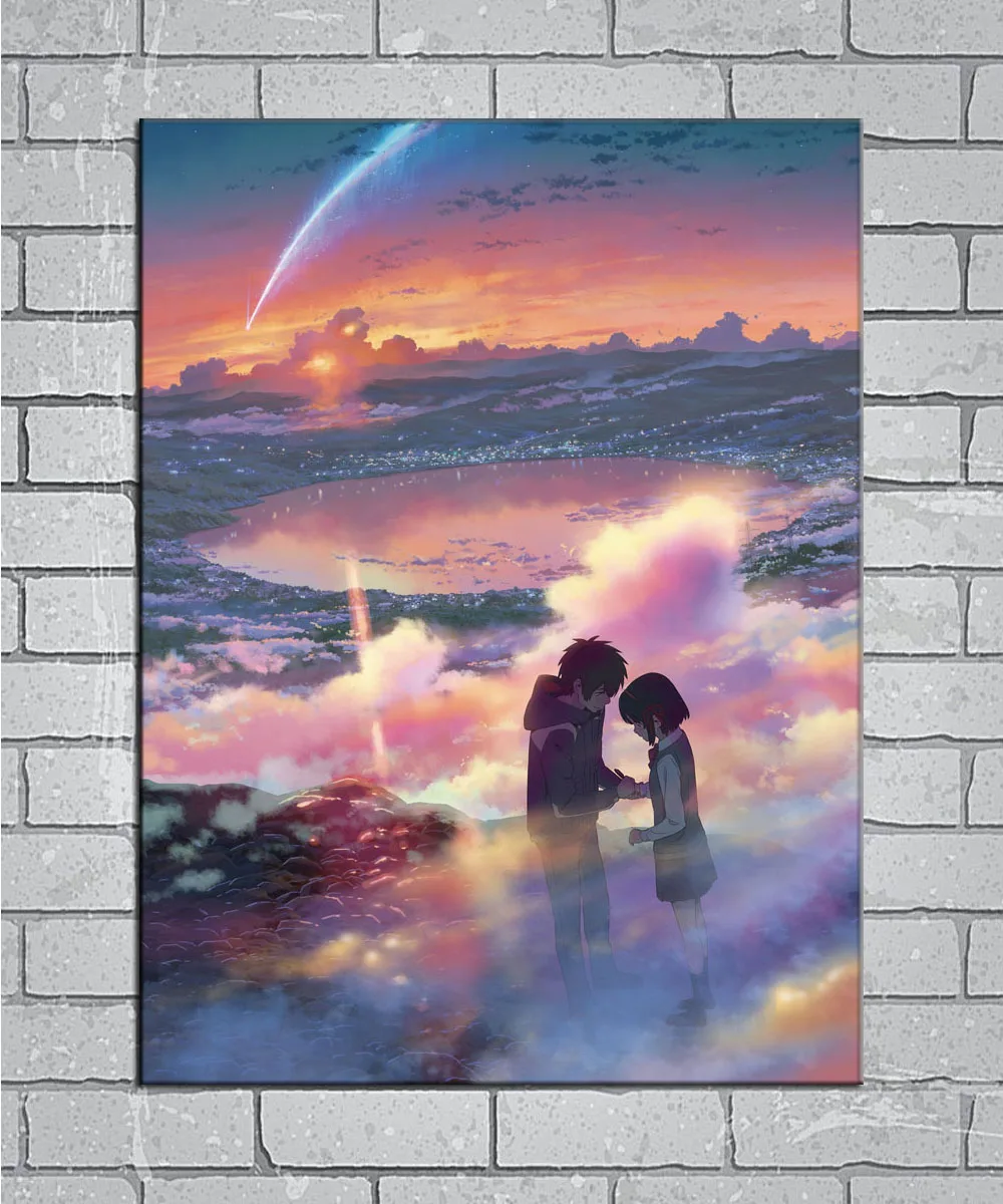 2017 японский аниме фильм Kimi no na свет холст на заказ постер 24x36 27x40 дюймов домашний