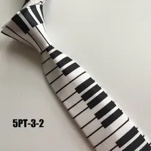 5 см мужские Популярные Галстуки для отдыха модный галстук из полиэстера белый с черными узкими клавишами пианино