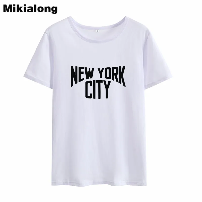 Женская футболка из чистого хлопка Mikialong хипстерские женские летние топы в
