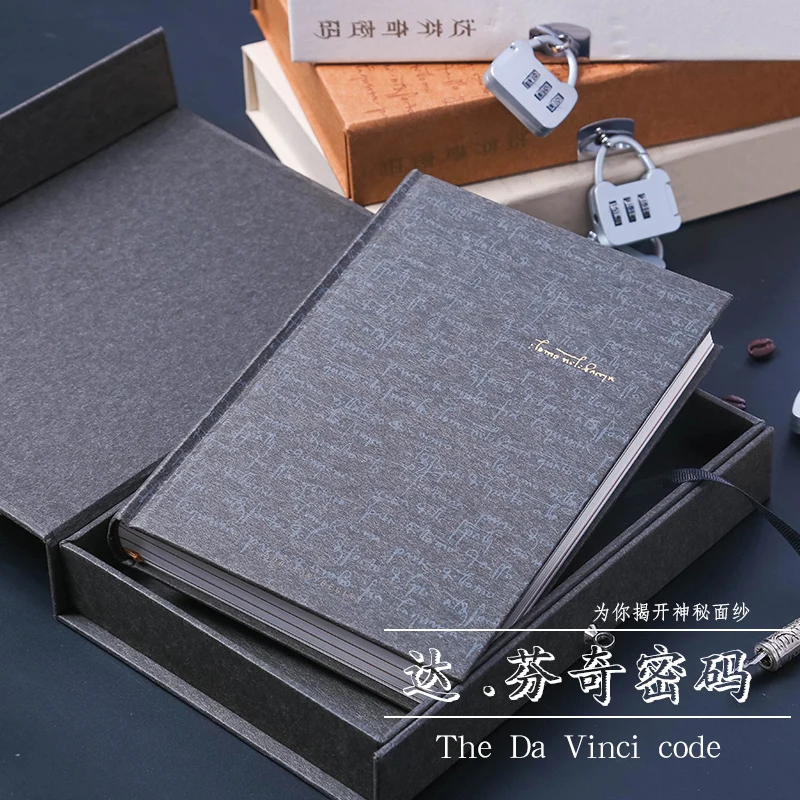 

Our Story Begins Da Vinci Code Series Notebook Lock Diary Boxed Notepad A5 Blank Notebook 1PCS
