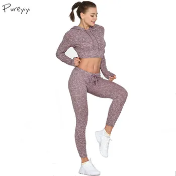 

Yoga Suits Women Fitness Sporting Sets Gymming Long Tops + Pants Yogaing Shirts + Trousers Female Sweatshirt + Sweatpants