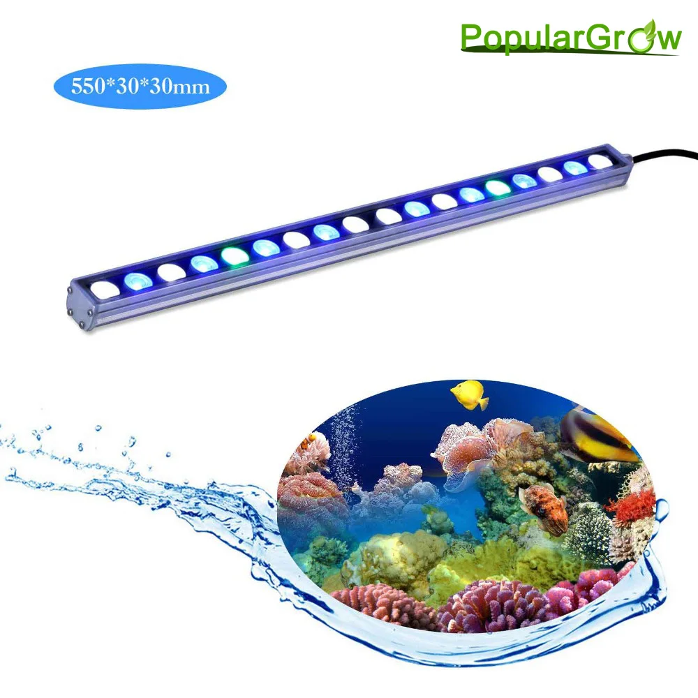populargrow 5pcs/lot 54W waterproof Led Aquarium bar Light led strip