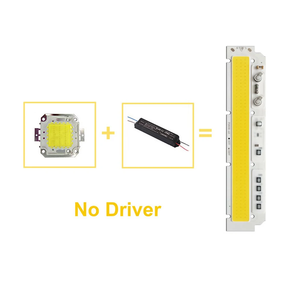 

5pcs/lot Smart IC LED COB Chip 30W 40W 50W AC220V Integrated Rectangle Beam DIY For Floodlight Spot Light