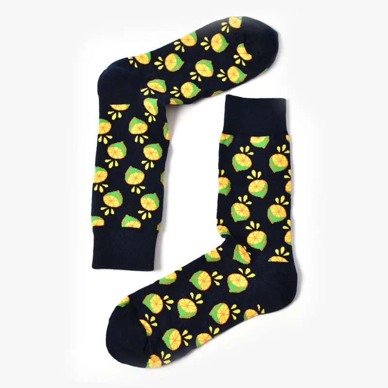 Happy Socks ананас вишня Mango носки Для женщин Для мужчин фрукты жаккард унисекс экипажа смешные носки Для женщин Для мужчин носки Calcetines размеры