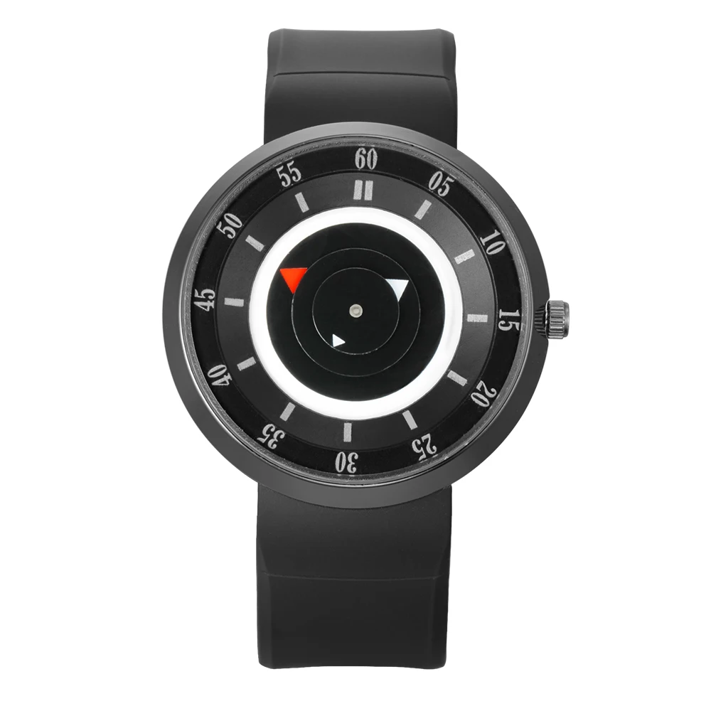 

2016 New Arrival Unique Design Fashion Big Face Watches Men Rubber Band Stainless Steel Back Casual Quartz Watch Relogio Male