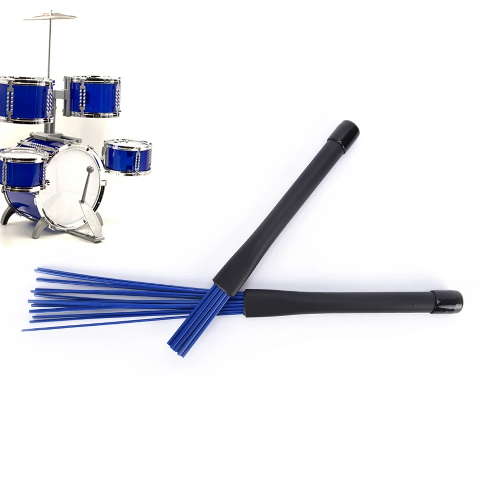 1Pc Jazz Drum Brushes Retractable Drum Sticks 32cm Black/blue