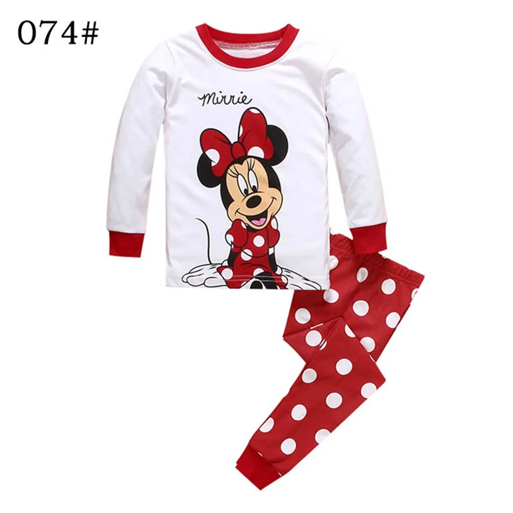 

2PCS Kids Baby Pajamas Set Toddler Kid Boys Girls Minnie Mickey Pijamas Long Sleeve Pyjamas set Tops Long Pants Sleepwear 2-7 Y