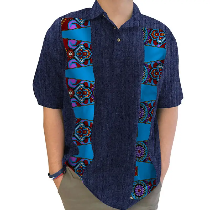 2018 Повседневная рубашка индивидуальные для мужские Дашики верхняя одежда Базен Riche традиционные африканские печати WYN384
