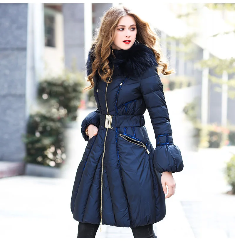 

Raccoon fur 2018 Winter Jacket women down jackets women's duck down coat Real fur Parka womens outerwear royalcat brand