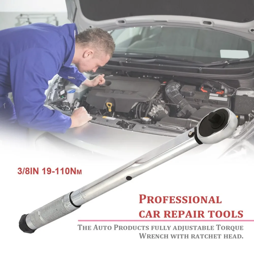

Professional 3/8IN Micrometer Adjustable Torque Ratchet Wrench Hand Tool Spanner Set Drive Click Torque Wrench Car Tool