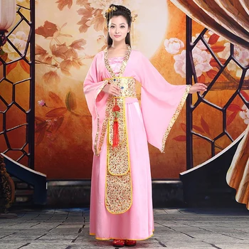 

New Pink Chinese Ancient Infanta Peri Dramaturgic Dress Photo Costume Han Dynasty Princess Dress Cosplay One Size 0813012