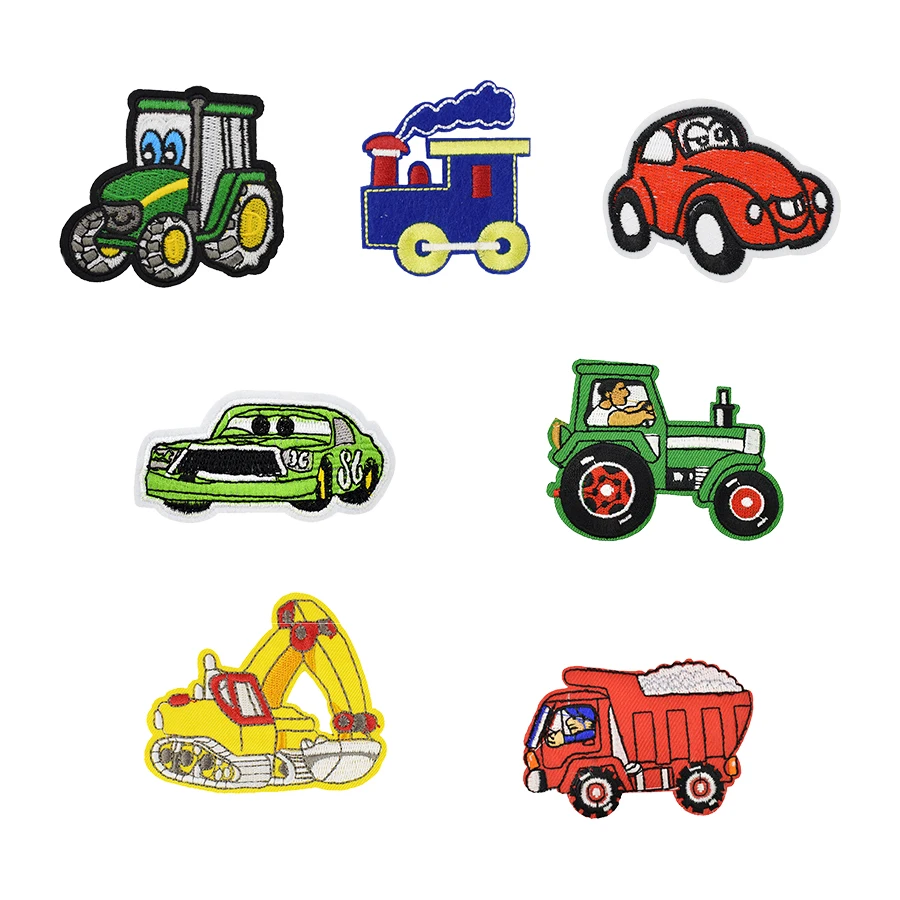 

7 PCS Car Patches for Clothing Kids Embroidered Applique Patch Iron on Shirt Pants Jacket Coat Backpack DIY Sewing Accessories