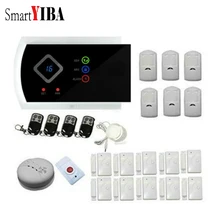 SmartYIBA APP Controle de Comando de Voz Kit de Alarme Inteligente Sem Fio Sensor de Movimento Detector de Fumaça de Alarme para Home Security