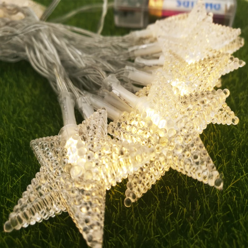 

3m 30leds colorful flashing stars LED christmas lights Battery Operated Party home curtain decoration Led string Fairy light