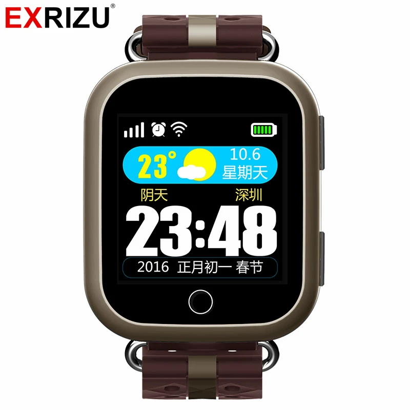 

EXRIZU T400 GPS AGPS LBS Smart Watch Touch Screen Heart Rate Monitor SOS Location Tracker Pedometer for Elderly Senior Citizen