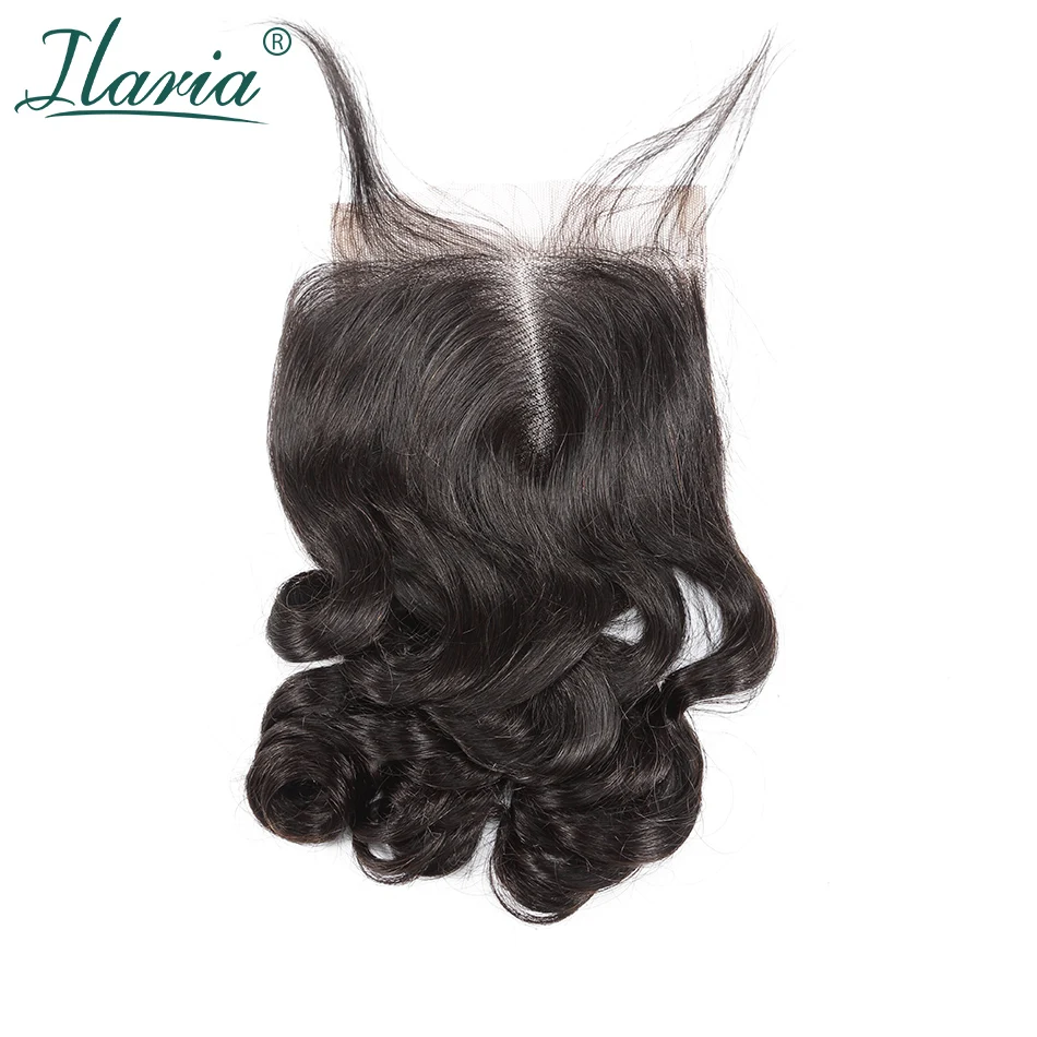ILARIA волосы бразильский закрытия шнурка с волосы младенца свободная волна 4x4 натуральные волосы топ закрытия средняя часть часть 3 часть