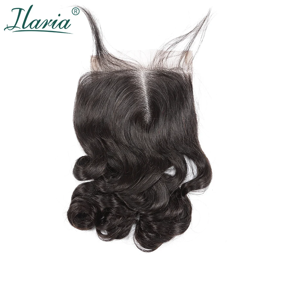 ILARIA HAIR Brazilian Lace Closure With Baby Hair Loose Wave 4x4 100% Human Hair Top Closure Middle Part Free Part 3 Part ILARIA HAIR Brazilian Lace Closure With Baby Hair Loose Wave 4x4 100% Human Hair Top Closure Middle Part Free Part 3 Part
