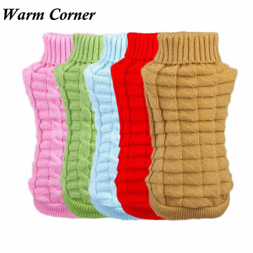 

Warm Corner 5 Colors 2016 High Quality Dog Clothes Pet Winter Cotton Woolen Sweater Knitwear Puppy Clothing Free Shipping Aug 30