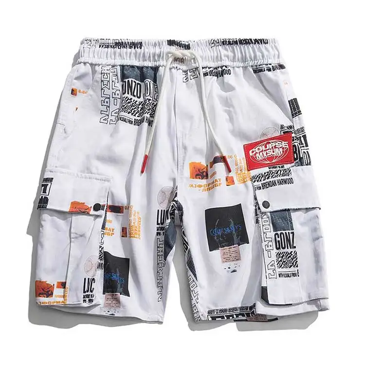 Aolamegs Shorts Men Multi-pictures Print Bermuda Beach Knee-length Shorts Hip Hop Elastic Waist Mens Summer Sweatpants (12)