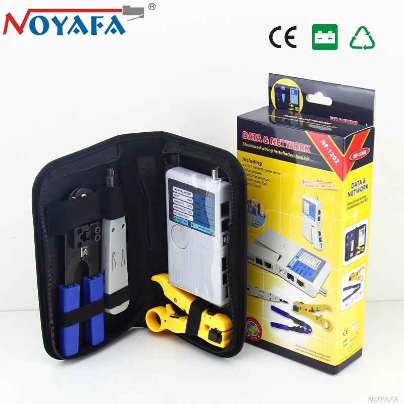 

NOYAFA NF-1202 4in1 Crimping Tool RJ45 Wire Tracker Diagnose Tone Finder Kit Lane Network Cable Tester Rede Original Package