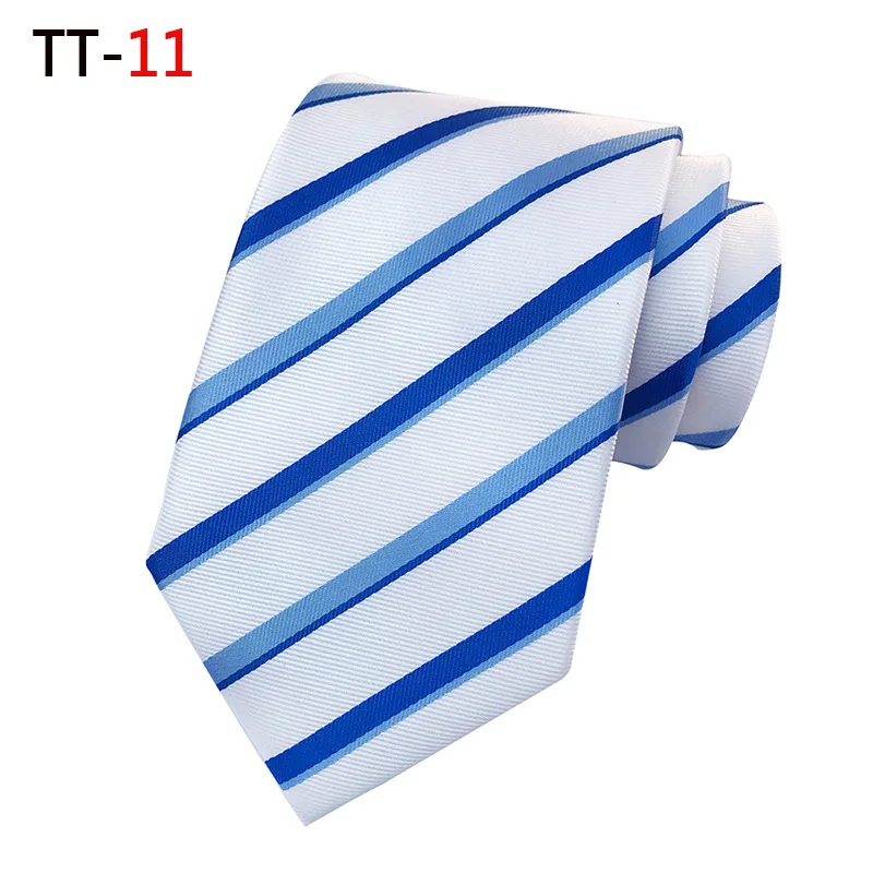 Модный Роскошный мужской галстук 8 см шелковые галстуки жаккардовые Тканые Классические Галстуки для мужчин формальные деловые Свадебные Галстуки для жениха - Цвет: TT-11