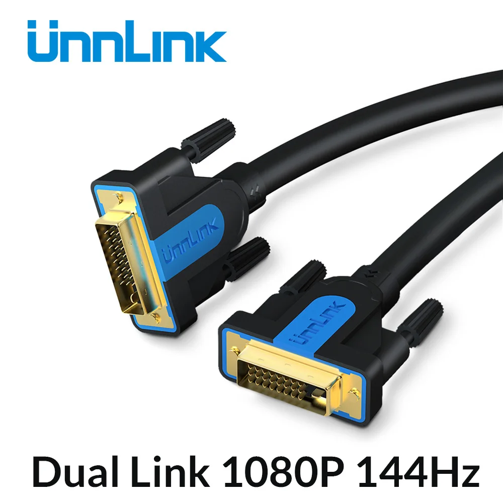 Unnlink DVI кабель DVI-D 24+ 1 UHD 4K двухканальный канал 1080P 144 позолоченный 1,5 м 3 м 5 м 8 м 15 м для компьютера ТВ монитор проектор