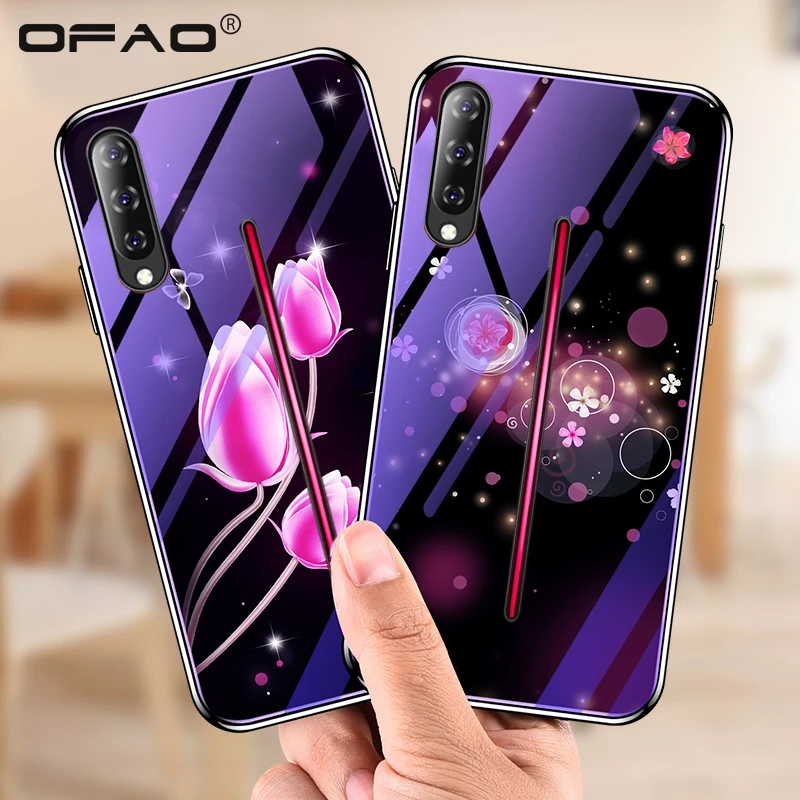 

Glass Case for Vivo IQOO Z5X V3 Max V7 Plus V11 i V15 X27 Pro V9 X23 Y17 Y85 Cases Plating Blue Light Luxury Cover Fundas Coque