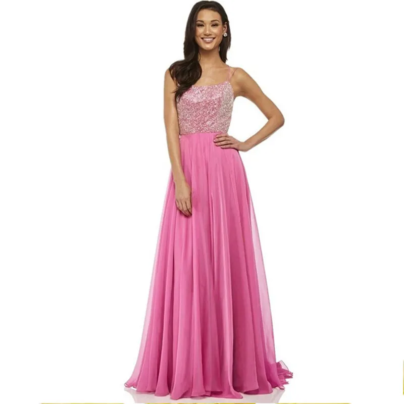 

2019 New Women's Straps Tube Top Sequins Stitching Mesh Loose Ground Dress Bohemian Style High Waist Elegant Party Dress