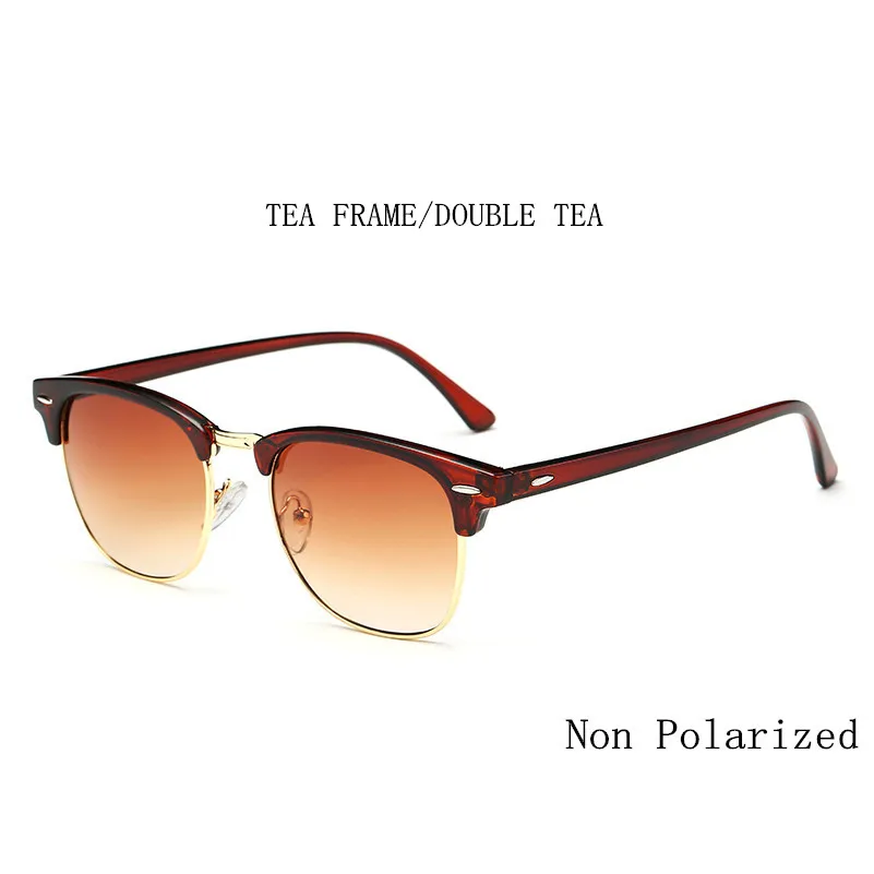 Классический половина Металлические поляризованные солнцезащитные очки Для мужчин Для женщин Брендовая Дизайнерская обувь очки зеркало солнцезащитные очки Мода Óculos gafas-де-сол UV400 - Цвет линз: A3