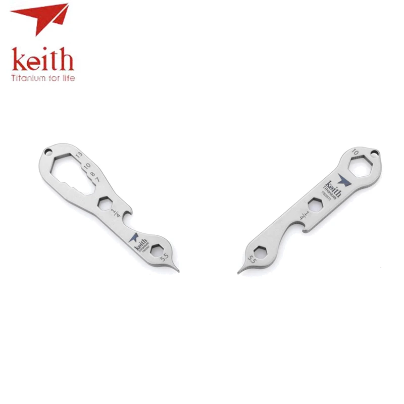 Keith Pure Titanium Hex Wrench Bottle Opener Spanner Portable Camping Hiking Multifunctional EDC Tool