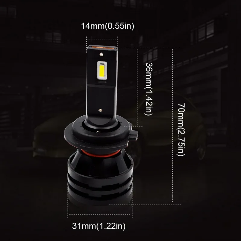 2 шт. автомобильные светодиодные лампы H7 H4 H11 H8 H9 55 вт 6500 лм|Передние LED-фары для