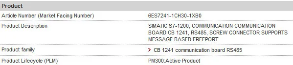 SIMATIC S7-1200 PLC 6ES7241-1CH30-1XB0 плата связи 6ES72411CH301XB0, 6ES7 241-1CH30-1XB0 Новая