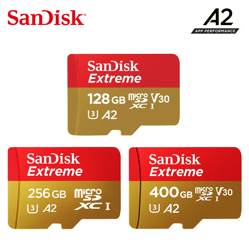 New SanDisk Extreme UHS-I memory card 400G 256G 128G Up to 160MB/s read speed micro sd card video speed C10, V30, U3, A2