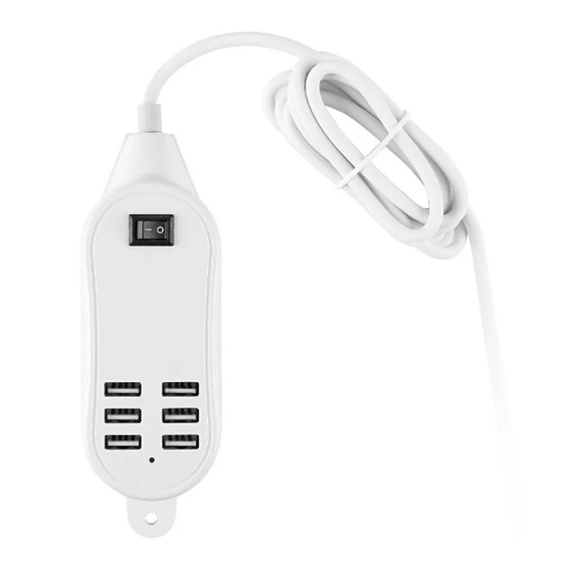 Дешево Портативный 1 шт. 1,5 м длинные ЕС, США, Великобритания Plug 6 USB Выходы Мощность полосы адаптер зарядное устройство для телефона Pad MP4