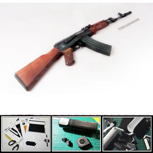 CS AK74 Assault Rifle Gun 1 1 Scale DIY Handmade Paper Model Craft font b Toy