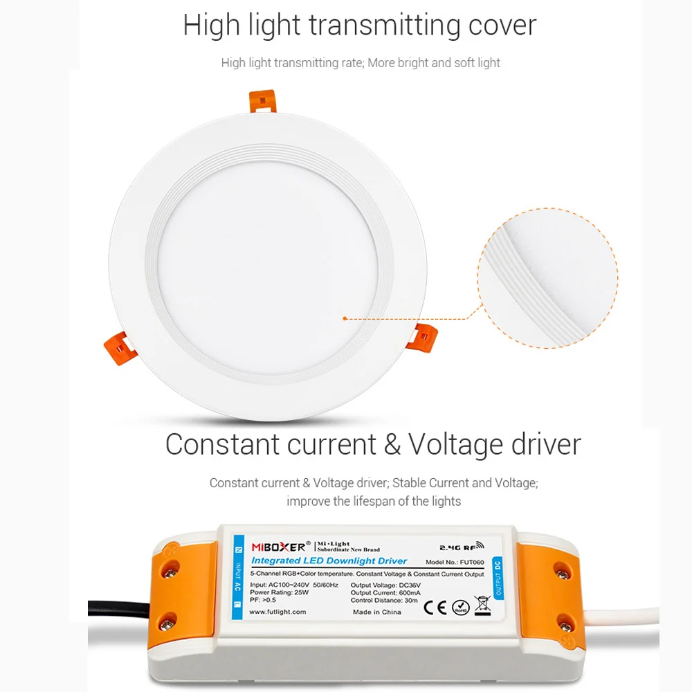 25 Вт RGB+ CCT встраиваемый внутренний светодиодный потолочный светильник с регулируемой яркостью AC100~ 240 В размер отверстия 200~ 210 мм совместим с 2,4G RF пульт дистанционного управления