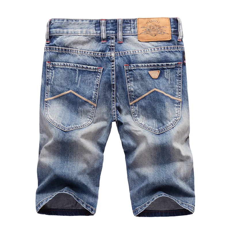 Vintage Designer Fashion Men Short Jeans Casual Destroyed Shorts hombre Ripped Jeans Summer Streetwear Hip Hop Jeans Shorts Men