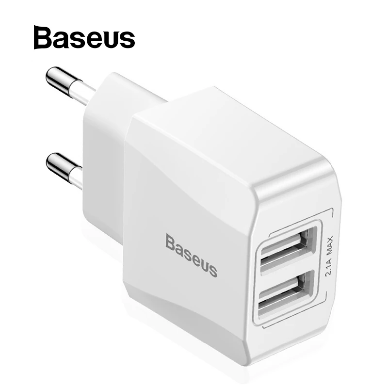 

Baseus Mini Dual USB Charger EU Plug Wall Charger Power Adapter Compact USB Charger For iPhone Samsung Xiaomi mi8 Phone Charger