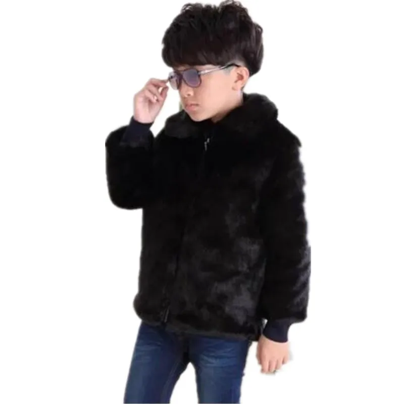 Furry Kids Faux Fur Coats 2018 Autumn Winter For Boys Baby Parka Luxury