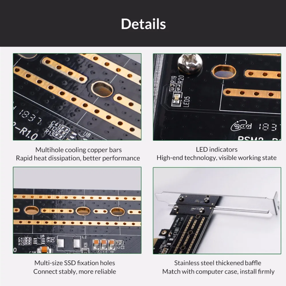 Карта расширения ORICO M.2 NVME к PCI E 3 0 X4 e Gen3 для IOS Windows7/8/10 Linux|Платы расширения| |