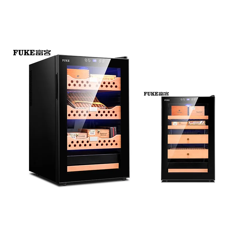

HOT SALE Electric Cigar Cabinet Humidor Led Light Humidor Cigar Cooler Cabinet Spanish Cedar Wood Shelf Cigar Cellar FK-68C