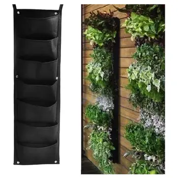 

7 Pockets Garden Vertical Wall Hanging Vegetable Plant Grow Storage Bag Pouch Useful