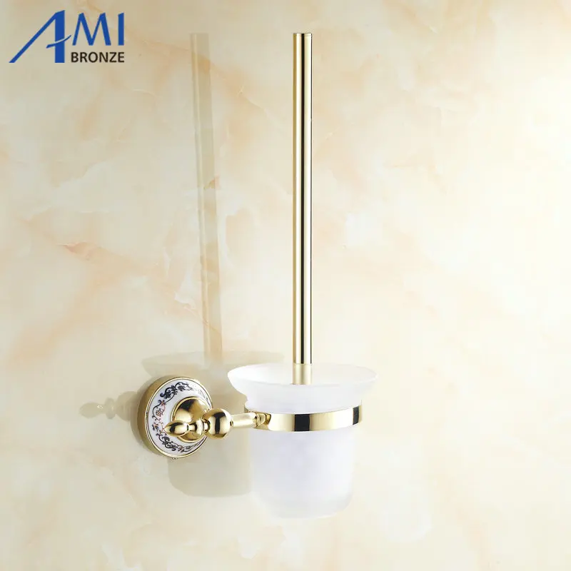 

Golden stainless steel Toilet Brush Holders Bathroom Accessories hardwares toilet vanity 7008GP