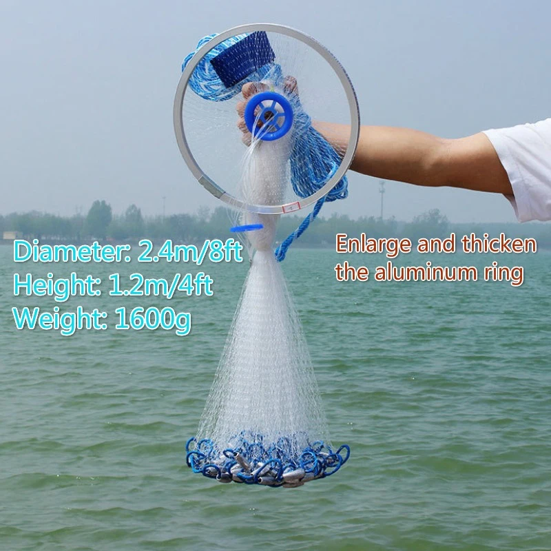 

Multifilament Gill Net Fishing Gill Net White 2.4m Fish Line Fishing Boat Mesh Hole Net Folding Fishnet Fishing Tools Outdoor