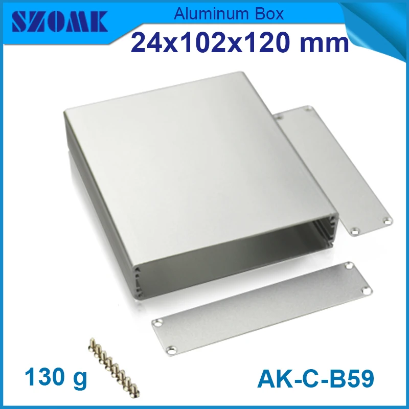 

1 piece small fit well aluminum cases silver color junction housing and electronics case of pcb holder 24*102*120mm