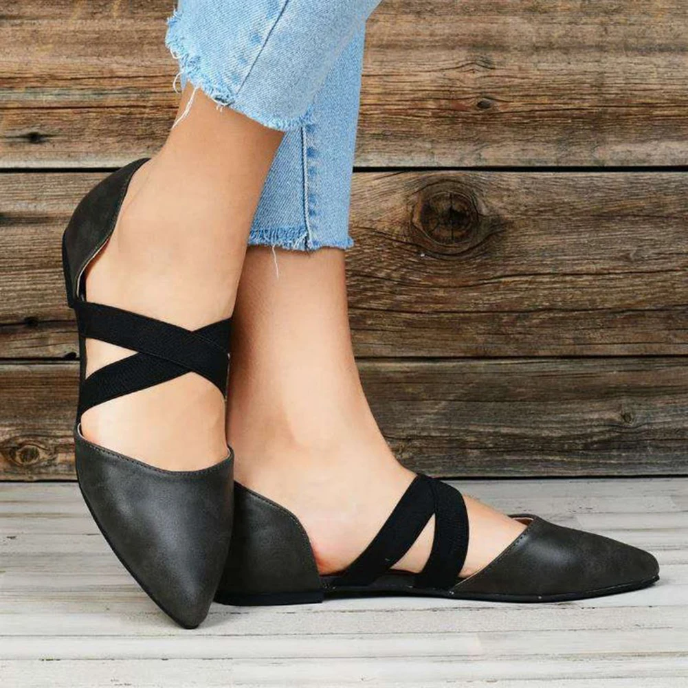 Women Ballet Flats Summer Casual Flat Shoes Solid Flock Zipper Shallow