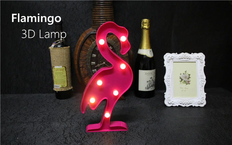 ReBlue Flamingo Night Light 3D Lamp luminaria  Nightlight Kids Room Lamp veilleuse 3D Unicorn Light For Children Wireless Light7