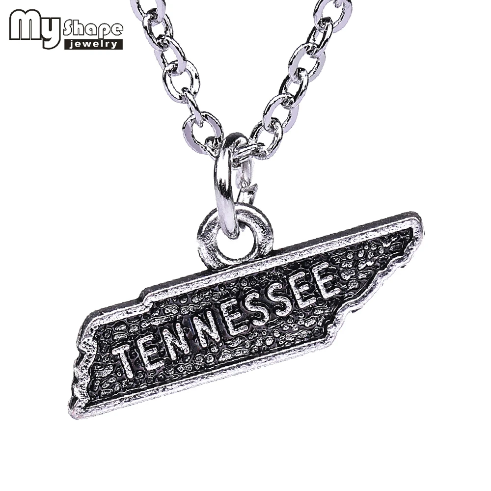 My shape 1 Pcs Tennessee State Charm Necklace State Shaped Map