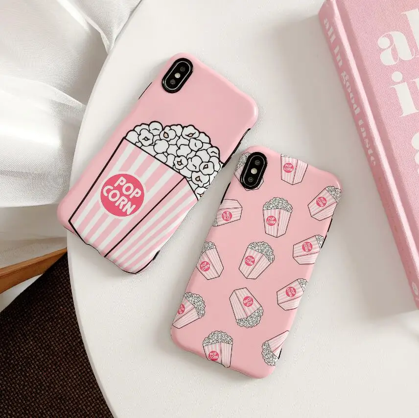 

Lovely Popcorn Pattern Phone Case For iphone XR X XS Max 6 6s 7 8 Plus Cases For iphone X 7plus Silicone Soft Back Cover Capa