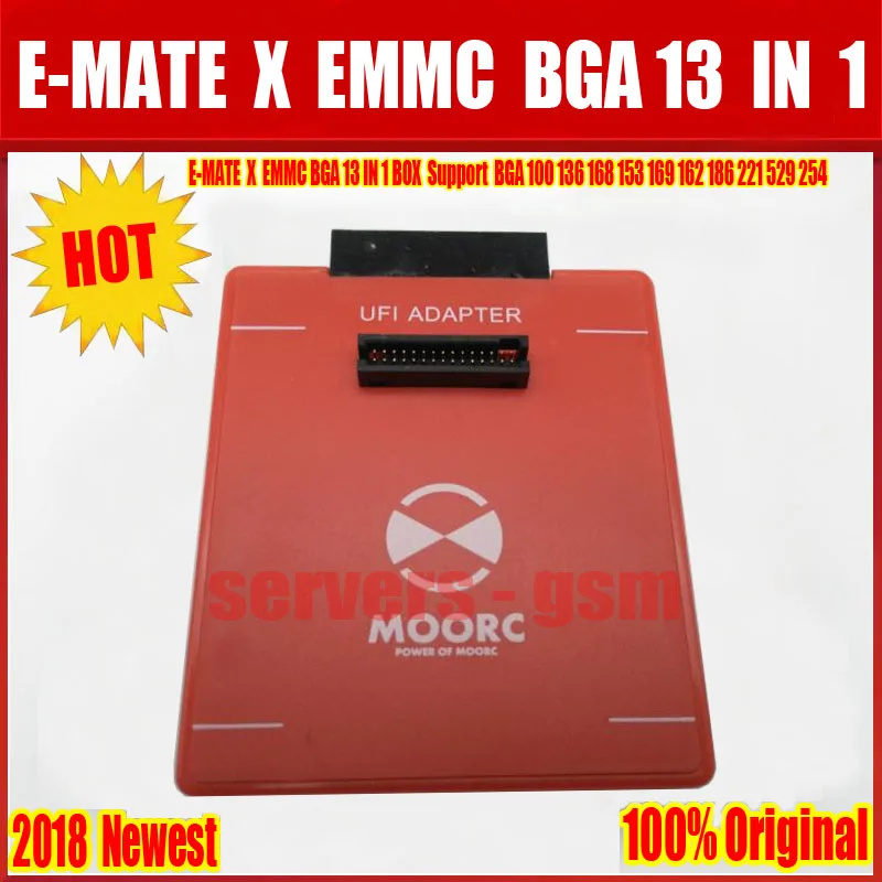 E-MATE X памяти на носителе EMMC BGA 13 IN1 Поддержка BGA100 136 168 153 169 162 186 221 529 254 для легкий JTAG плюс UFI коробка Riff